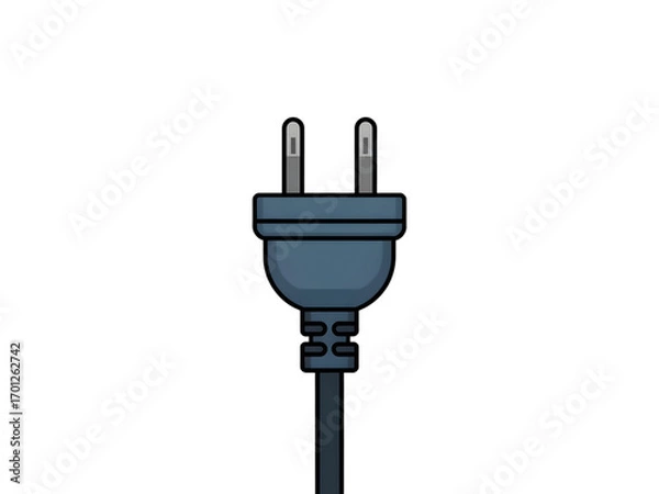 Obraz Gray Electrical Plug with Black Cord