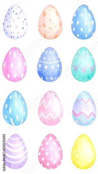 Obraz Watercolor Easter eggs