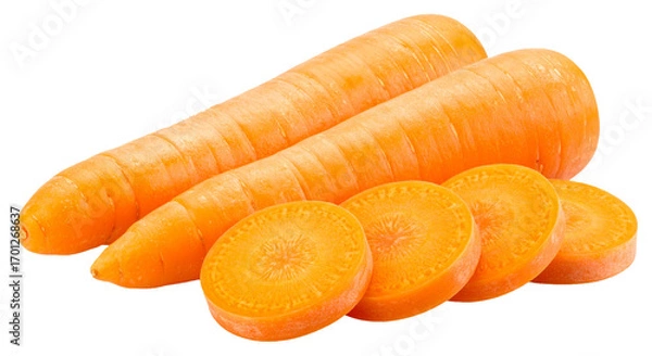Obraz group of fresh carrots isolated on white background