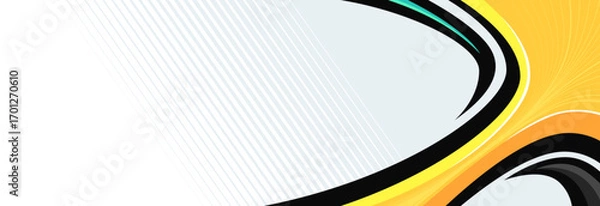 Fototapeta Dynamic Abstract Background with Yellow and Black Curved Stripes