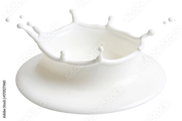 Obraz milk drop with splash isolated on white background