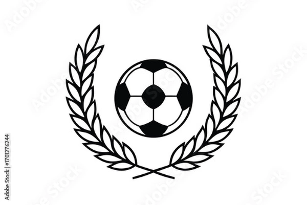 Fototapeta laurel wreath vector sport vector design icon flame symbol