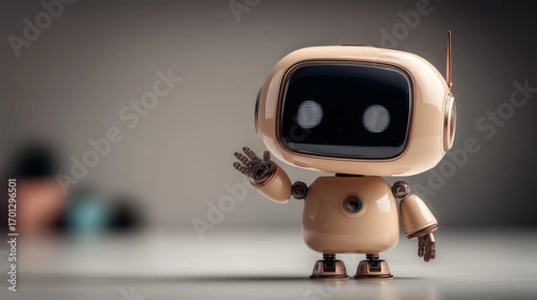 Obraz Cute Robot Waving Hello