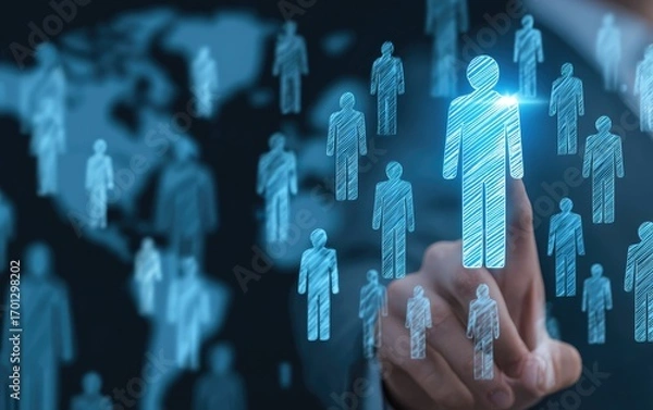 Fototapeta Person selection, choosing from a group