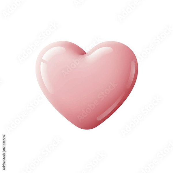 Fototapeta Soft Pink Glossy Heart Embossed on a Muted Background, Symbolizing Love and Tenderness