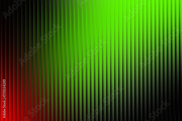 Fototapeta Intense Red and Vivid Green Vertical Ribbed Lines Abstract Background gradient