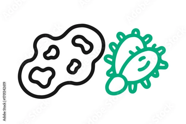 Obraz Abstract illustration of bacteria and virus