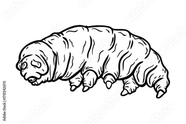 Obraz Detailed illustration of a tardigrade, also known as a water bear