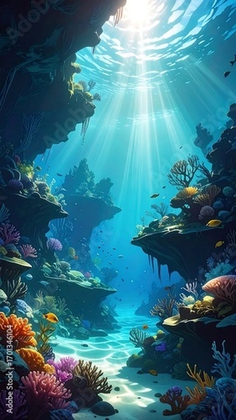 Obraz Underwater coral reef scene (4)