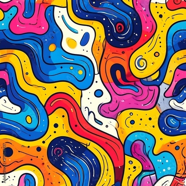 Obraz Vibrant abstract pattern with flowing shapes