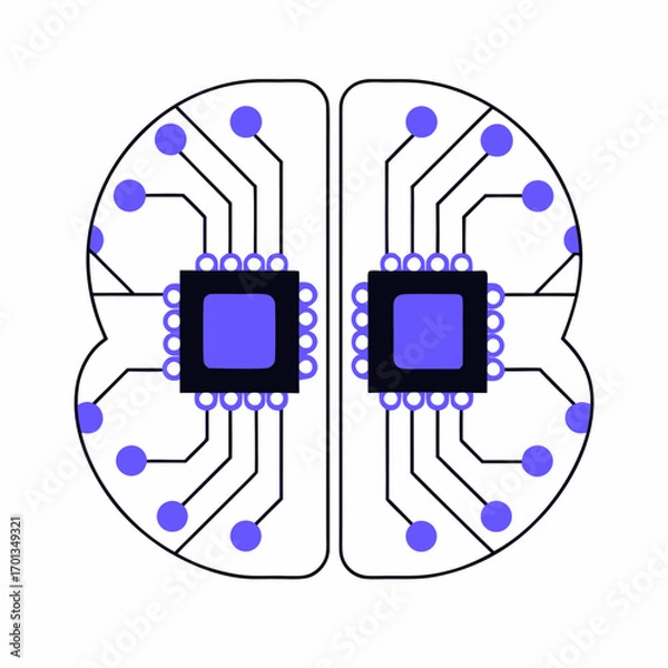 Obraz Abstract ai brain circuit board technology concept