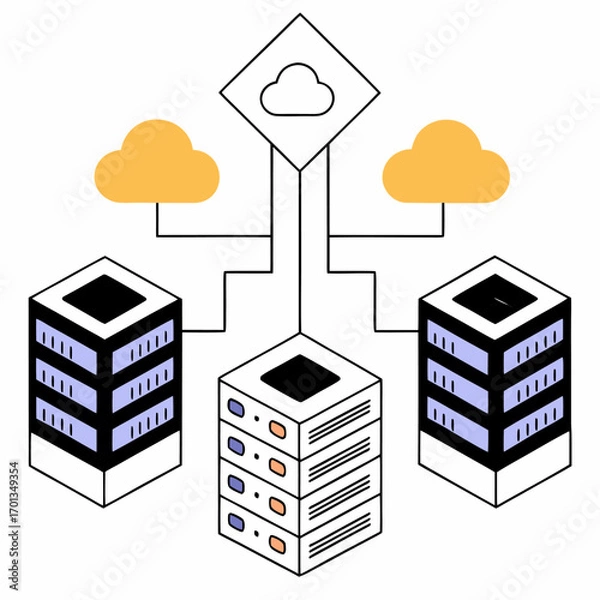 Obraz Artificial intelligence and cloud computing concept illustration