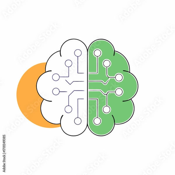 Obraz Abstract ai neuron brain icon representing artificial intelligence and neural networks