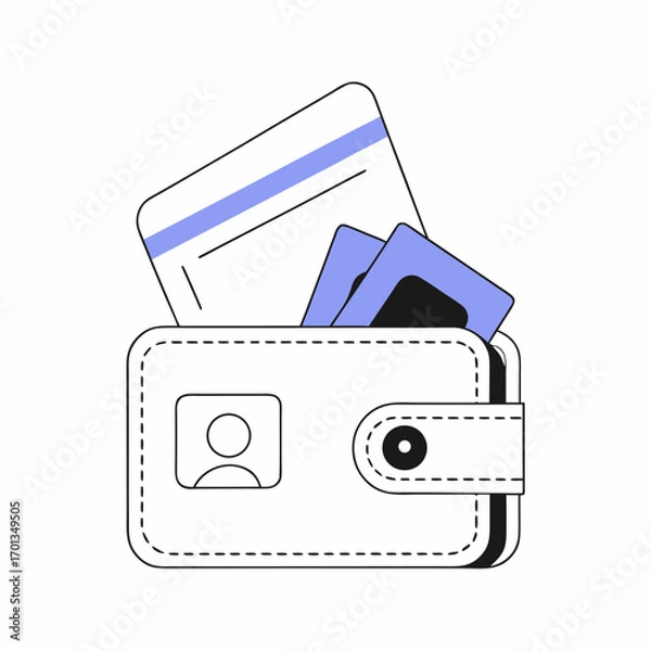 Obraz Modern digital wallet icon and interface elements