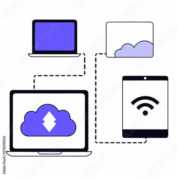 Obraz Cloud service icon for internet of things and smart technology applications