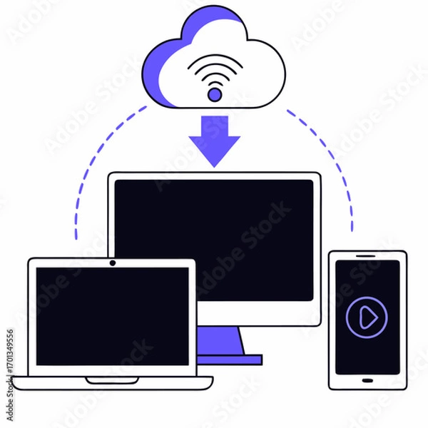 Obraz Cloud service icon representing internet of things connectivity