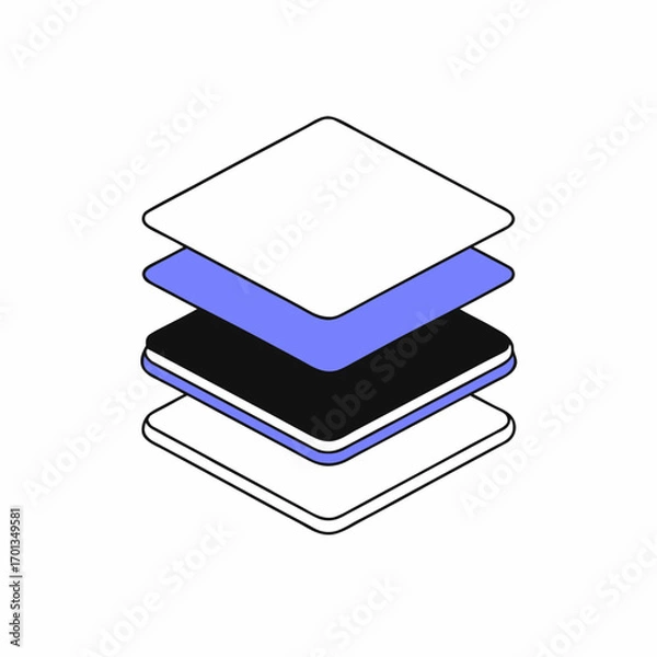 Obraz Abstract layered graphic element with clean lines and geometric shapes