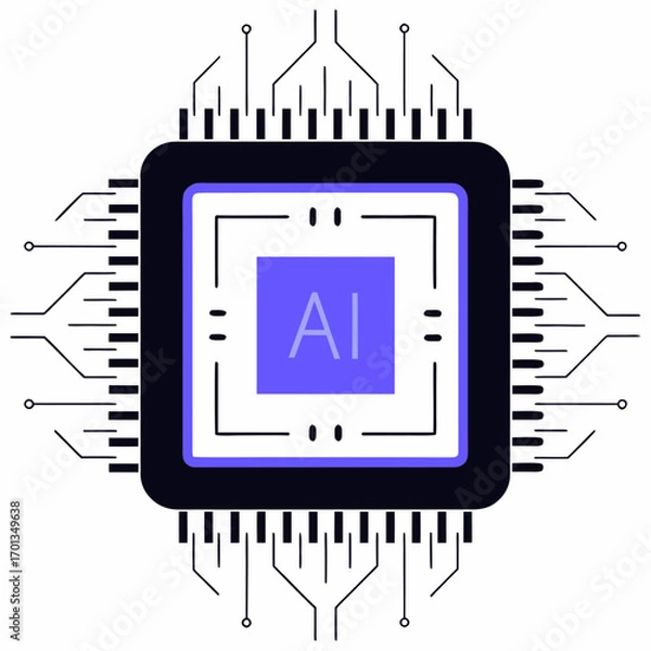 Obraz Modern artificial intelligence chip circuitry design
