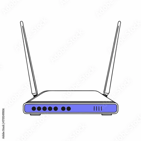 Obraz Modern wi fi router icon with radiating signal waves
