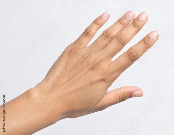 Obraz A light-skinned hand outstretched against a plain background