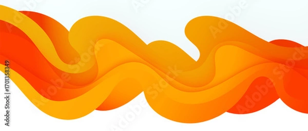 Fototapeta orange wave creative business background. graphic design banner pattern background template with dynamic curve shapes.