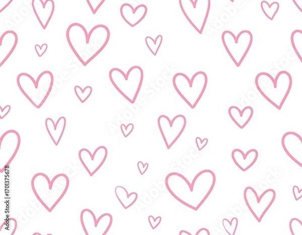 Fototapeta Simple pink hearts pattern