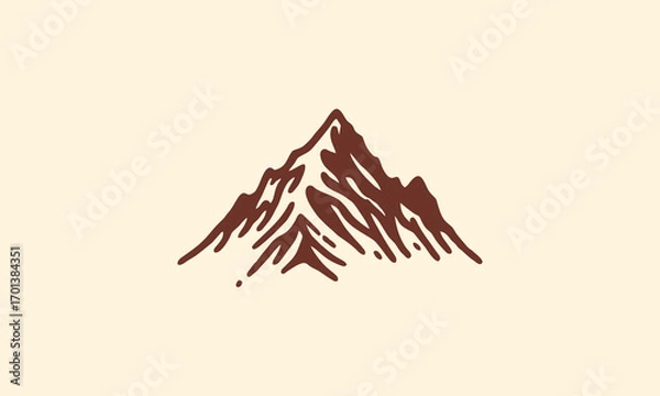 Obraz hand draw mountain logo