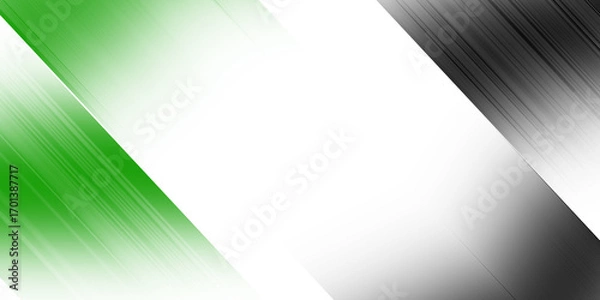 Fototapeta Modern abstract gradient background in green, white, and black with smooth diagonal streaks and soft glowing texture effect, copy space for text, 