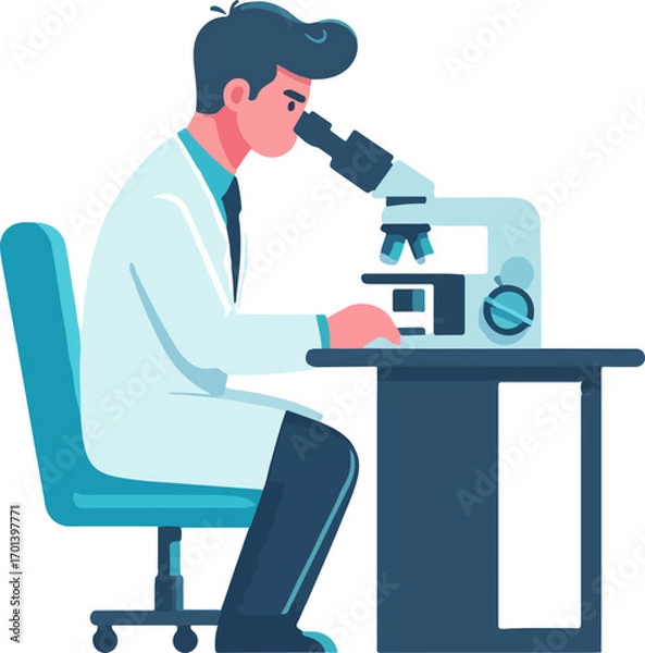 Obraz Healthcare_and_Medical_Science_Concept_–_Scientist_Examining_Biological_Sample