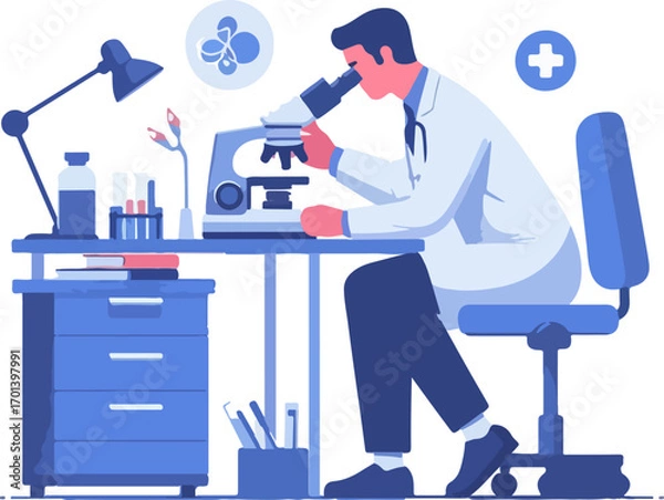Obraz Healthcare_and_Medical_Science_Concept_–_Scientist_Examining_Biological_Sample