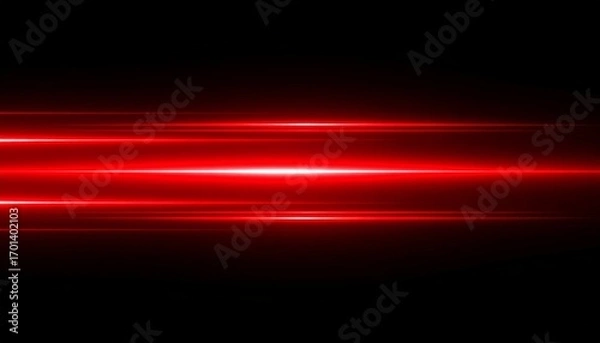 Obraz Red Light Streaks on Black Background with Abstract Bright Glow.