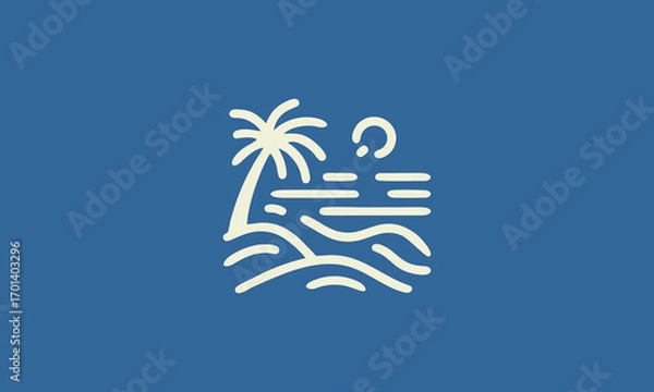Obraz hand draw beach logo