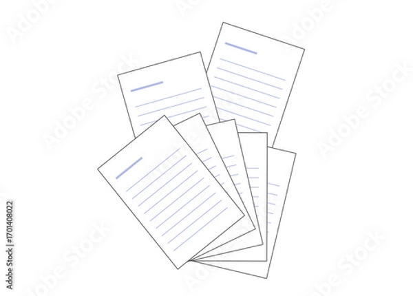 Obraz レポート用紙,便箋などのセット。ビジネスや学習をイメージしたイラストです。
