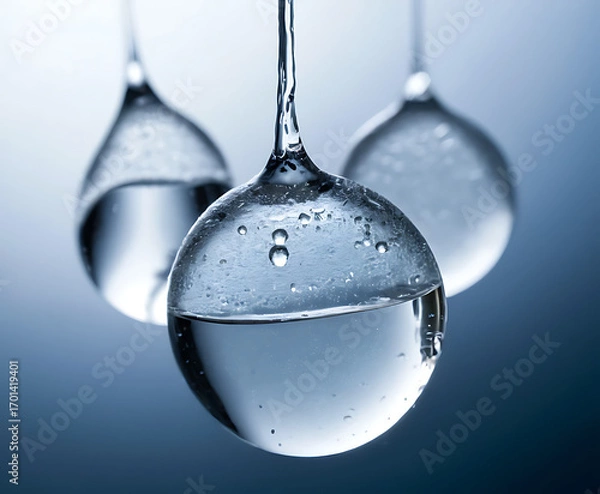 Fototapeta Rising blue splash wave forming an elegant bowl silhouette on white, glossy liquid geometry for purity, hydration, and product display.