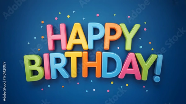 Obraz Celebrate a special day with this festive Happy Birthday design featuring cheerful, colorful lettering