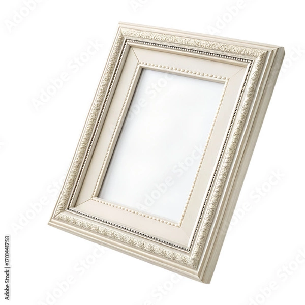 Fototapeta Vintage brown and golden frames for an empty picture on a wall
