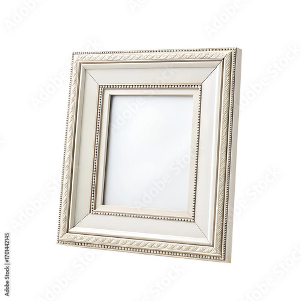 Fototapeta Vintage brown and golden frames for an empty picture on a wall