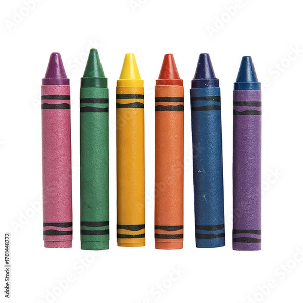 Fototapeta Colorful crayons in a row (1)