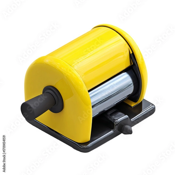 Fototapeta Yellow, compact, machine with handle