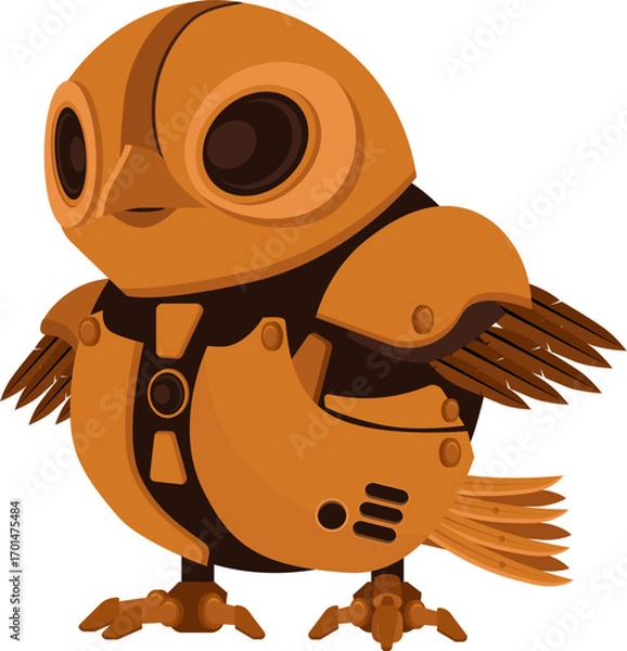 Fototapeta Steampunk bird. Vector illustration of a chicken.
