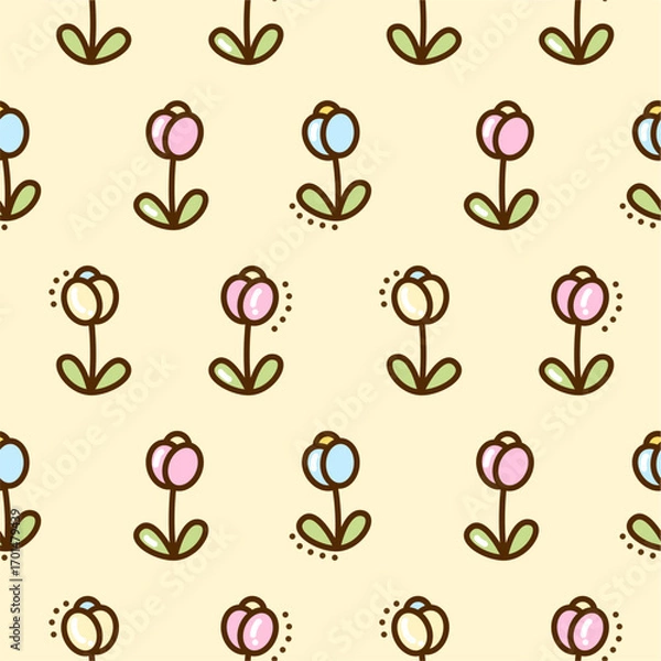 Fototapeta Cute Flower Seamless Pattern
