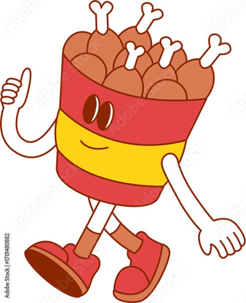 Obraz Chicken Bucket Character Illustration
