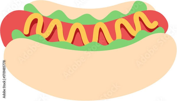 Obraz Hot Dog Simple Illustration