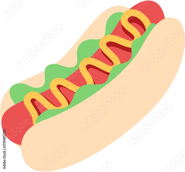 Obraz Hot Dog Simple Illustration