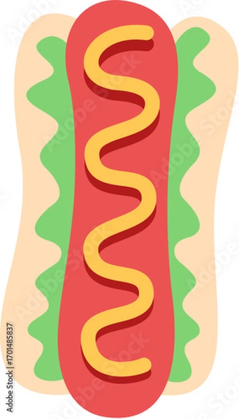 Obraz Hot Dog Simple Illustration