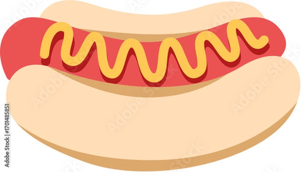Obraz Hot Dog Simple Illustration