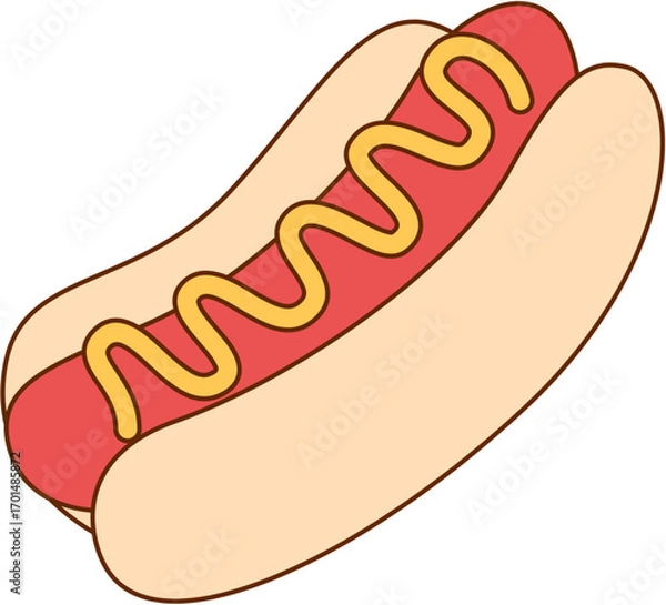 Obraz Hot Dog Simple Illustration