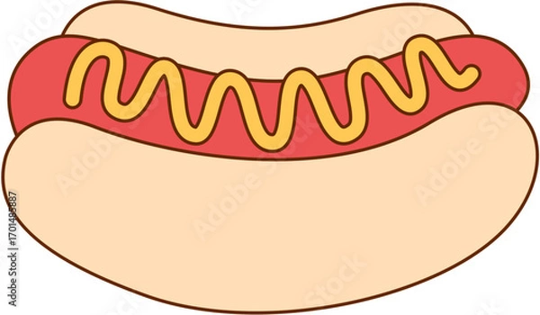 Obraz Hot Dog Simple Illustration