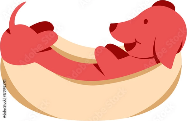 Obraz Hot Dog Simple Illustration