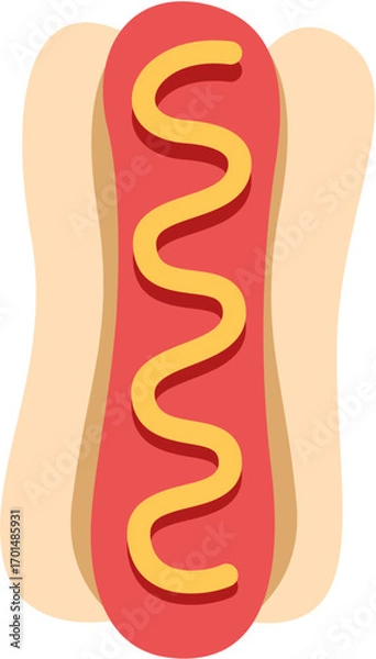 Obraz Hot Dog Simple Illustration